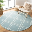 Safavieh Dhurries Light Blue Contemporary Rug - Round 6'