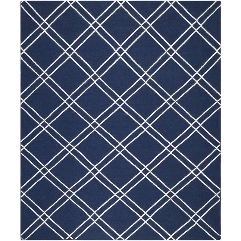 Safavieh Dhurries Navy Contemporary Rug - 8' x 10'