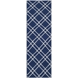 Safavieh Dhurries Navy Contemporary Rug - Runner 2'6