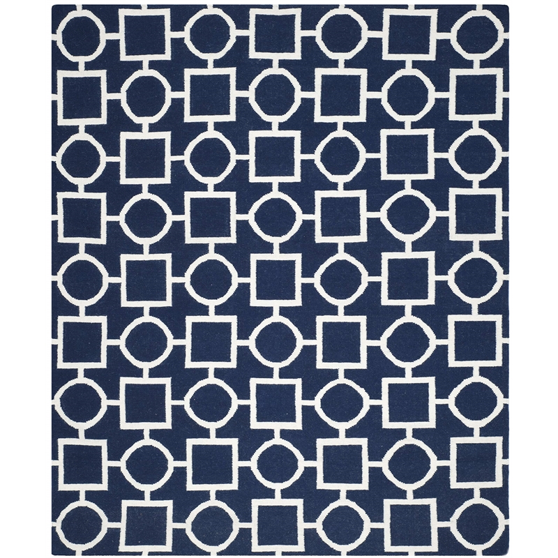 Safavieh Dhurries Navy Contemporary Rug - 9' x 12'