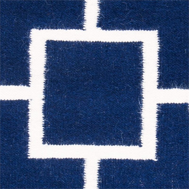 Safavieh Dhurries Navy Contemporary Rug - Square 6'