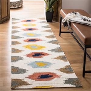 Safavieh Dhurries Ivory Contemporary Rug - 2'6&quot x 8'