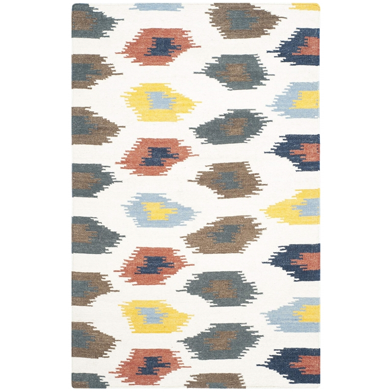Safavieh Dhurries Ivory Contemporary Rug - 4' x 6'