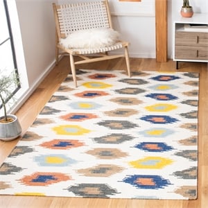 Safavieh Dhurries Ivory Contemporary Rug - 6' x 9'