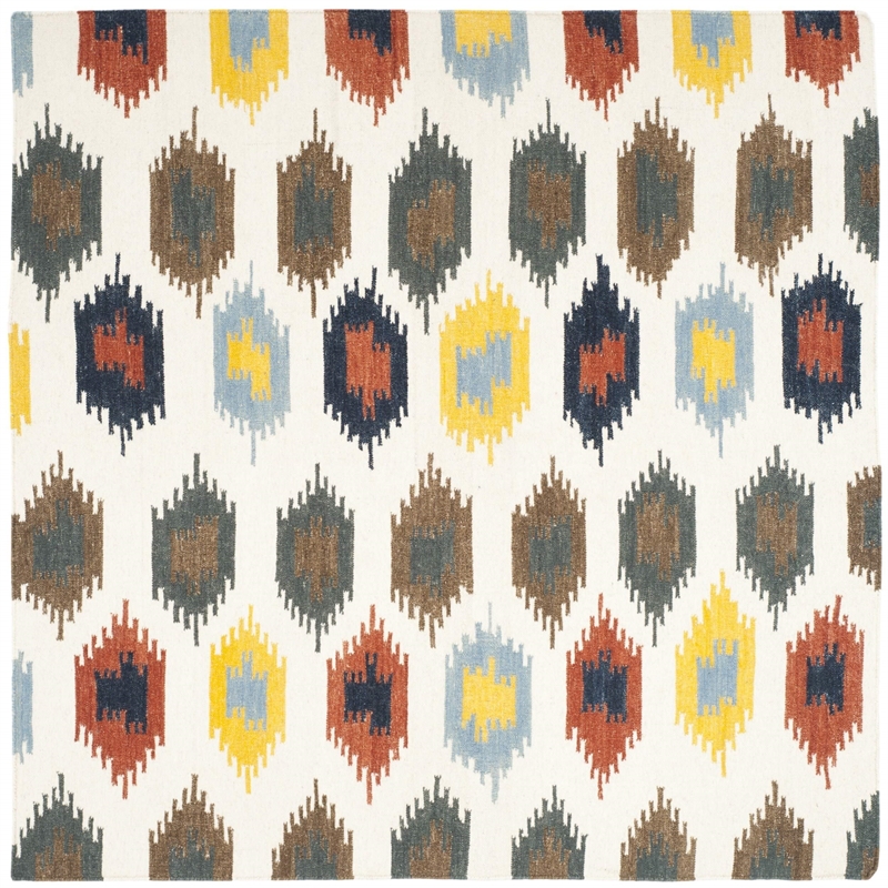 Safavieh Dhurries Ivory Contemporary Rug - Square 6'