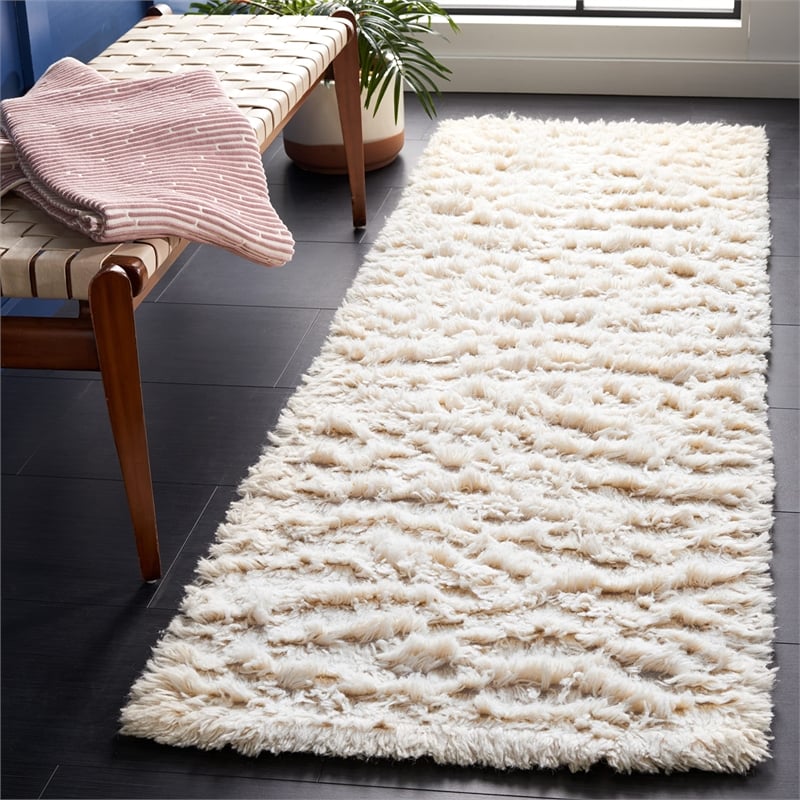 Safavieh Flokati Ivory Shag Rug - Runner 2'3
