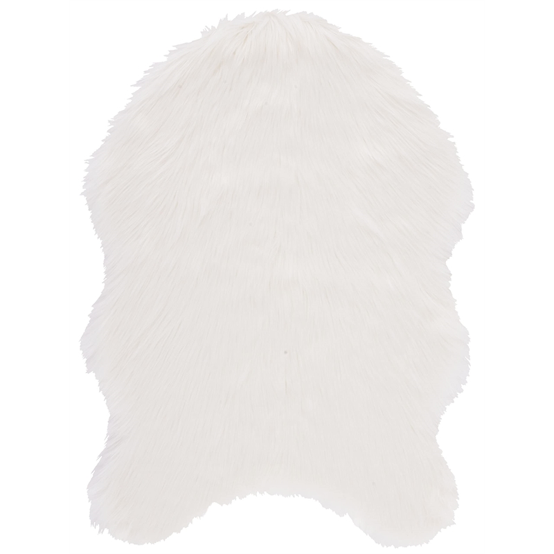 Safavieh Faux Sheep Skin Ivory Shag Rug - 2' x 3'