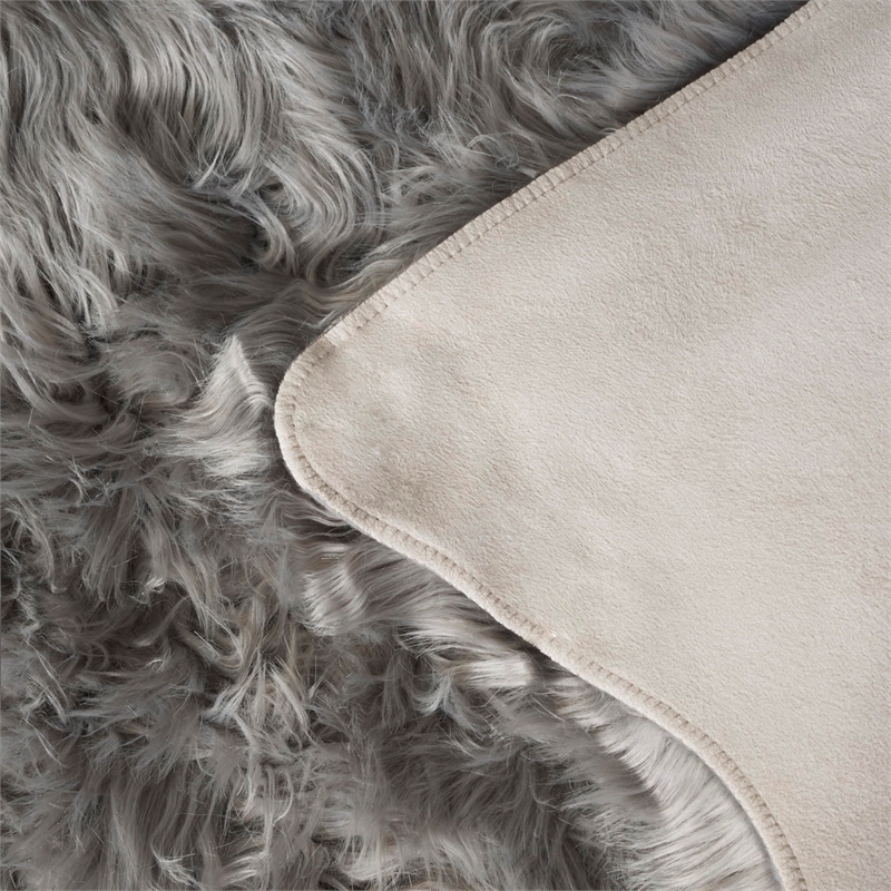 Safavieh Faux Sheep Skin Grey Shag Rug - 3' x 5'