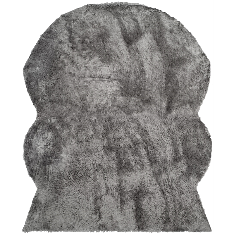 Safavieh Faux Sheep Skin Grey Shag Rug - 6' x 9'