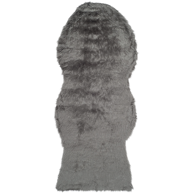 Safavieh Faux Sheep Skin Grey Shag Rug - Runner 2'6