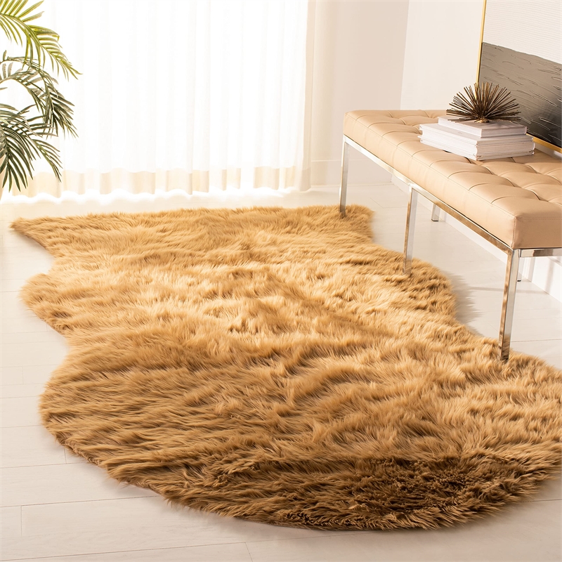 Safavieh Faux Sheep Skin Camel Shag Rug - 3' x 5'