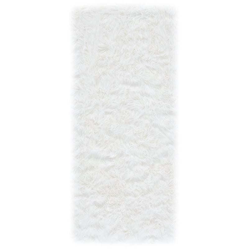 Safavieh Faux Sheep Skin Ivory Shag Rug - Runner 2'6