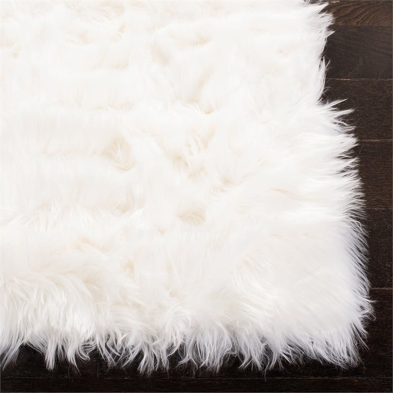 Safavieh Faux Sheep Skin Ivory Shag Rug - Runner 2'6