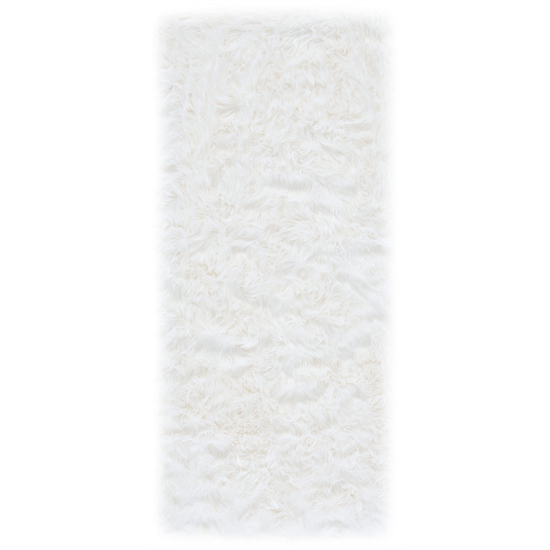 Safavieh Faux Sheep Skin Ivory Shag Rug - Runner 2'6