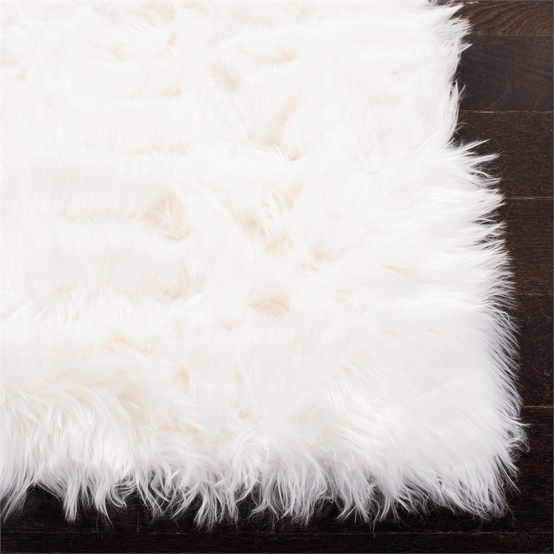 Safavieh Faux Sheep Skin Ivory Shag Rug - Runner 2'6