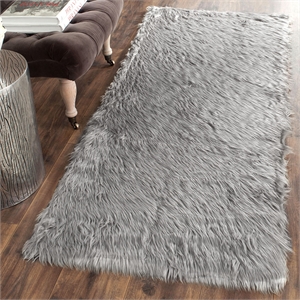 Safavieh Faux Sheep Skin Grey Shag Rug - Runner 2'6&quot x 8'
