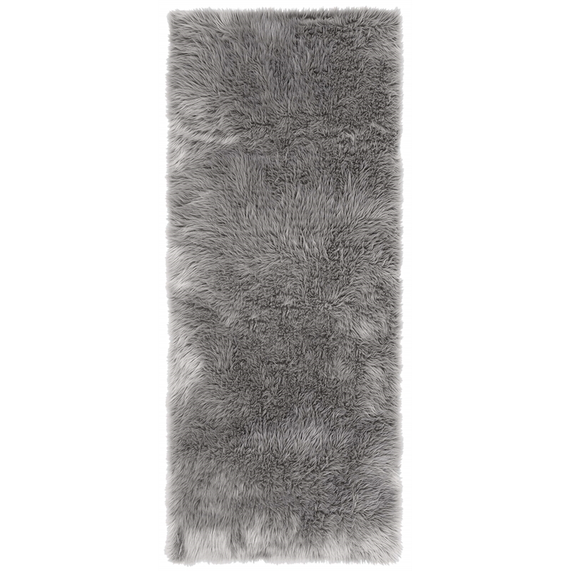 Safavieh Faux Sheep Skin Grey Shag Rug - Runner 2'6