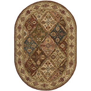 Safavieh Heritage Beige Traditional Rug - Oval 4'6&quot x 6'6&quot