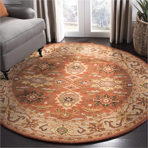 Safavieh Heritage Rust Traditional Rug - Round 6'