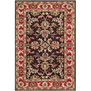 Safavieh Heritage 4'-0&quot x 6'-0&quot Wool Hand Tufted Rug in Chocolate / Red