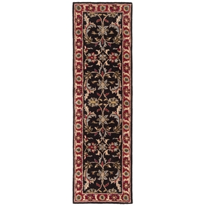 Safavieh Heritage 2'-3&quot x 12'-0&quot Wool Hand Tufted Rug in Chocolate / Red