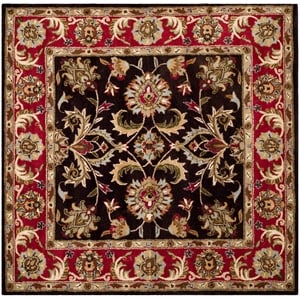 Safavieh Heritage 8'-0&quot x 8'-0&quot Wool Hand Tufted Rug in Chocolate / Red