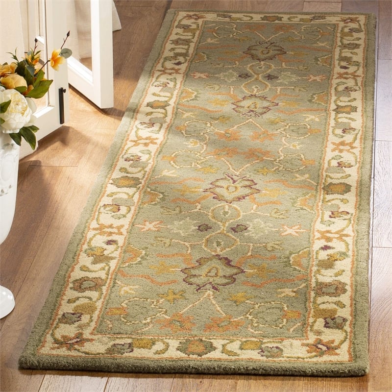 Safavieh Heritage Light Green Traditional Rug - Runner 2'3