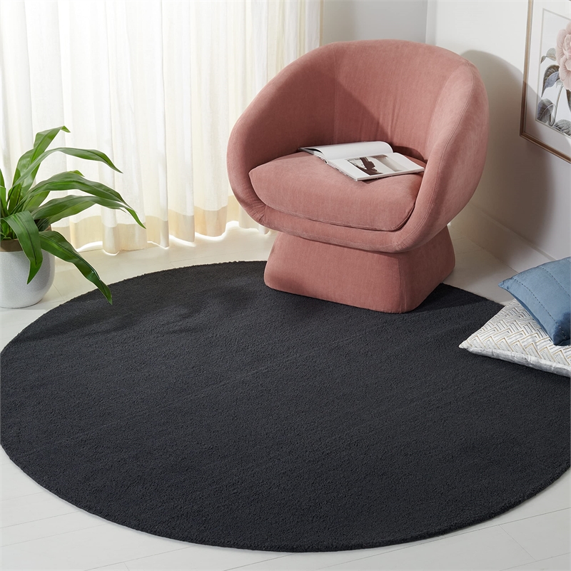 Safavieh Himalaya Black Shag Rug - Round 6'