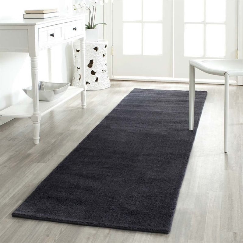Safavieh Himalaya Black Shag Rug Runner 2'3" x 12'