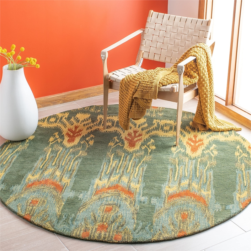 Safavieh Ikat Olive Contemporary Rug - Runner 2'3