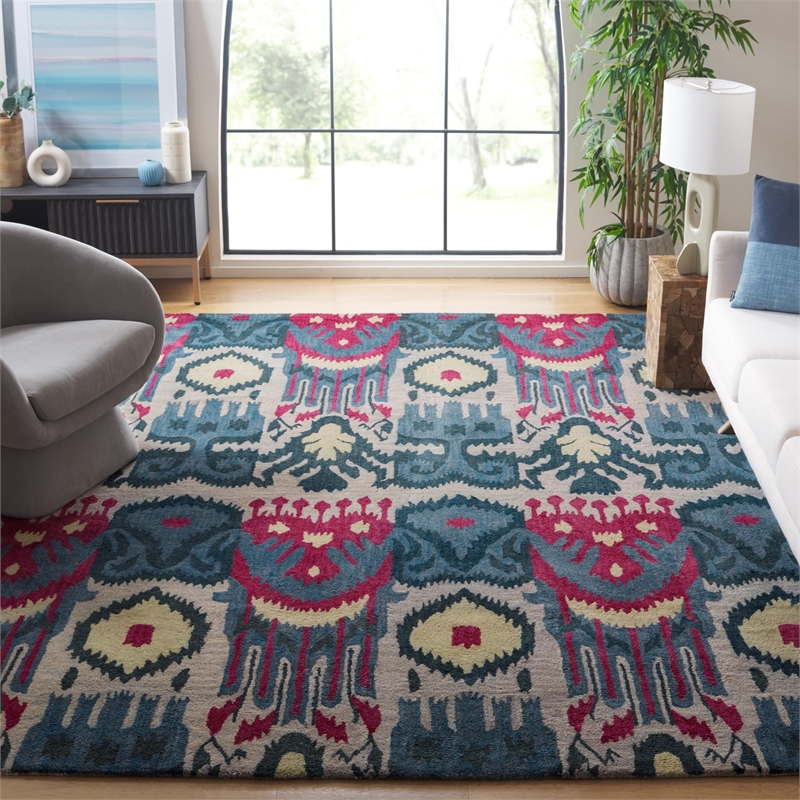 Safavieh Ikat Beige Contemporary Rug - 9' x 12'