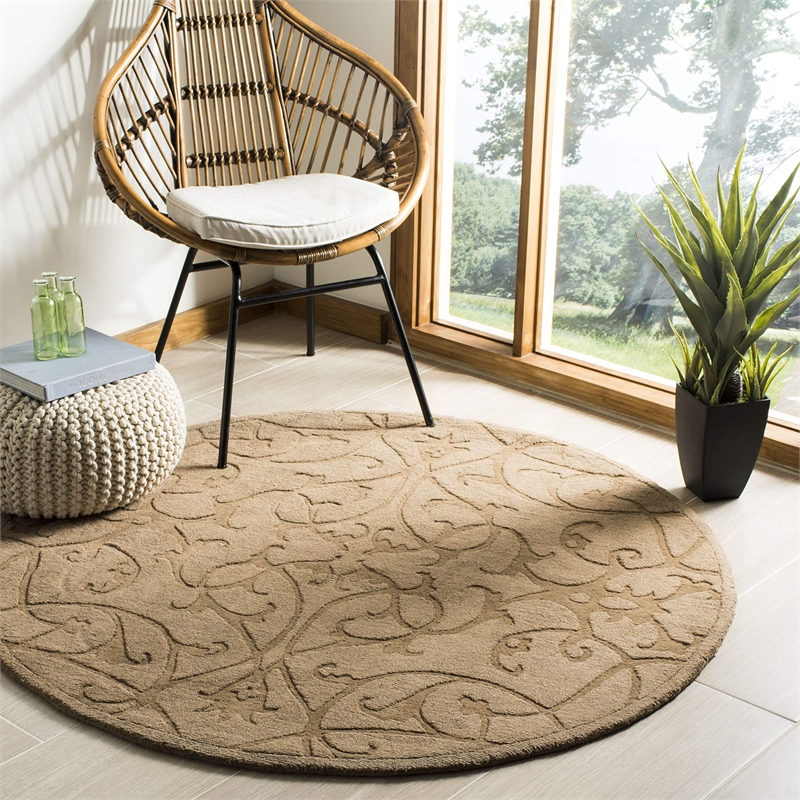 Safavieh Impressions Light Brown Contemporary Rug - Round 5'