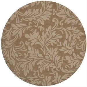 safavieh impressions light brown contemporary rug - round 5'