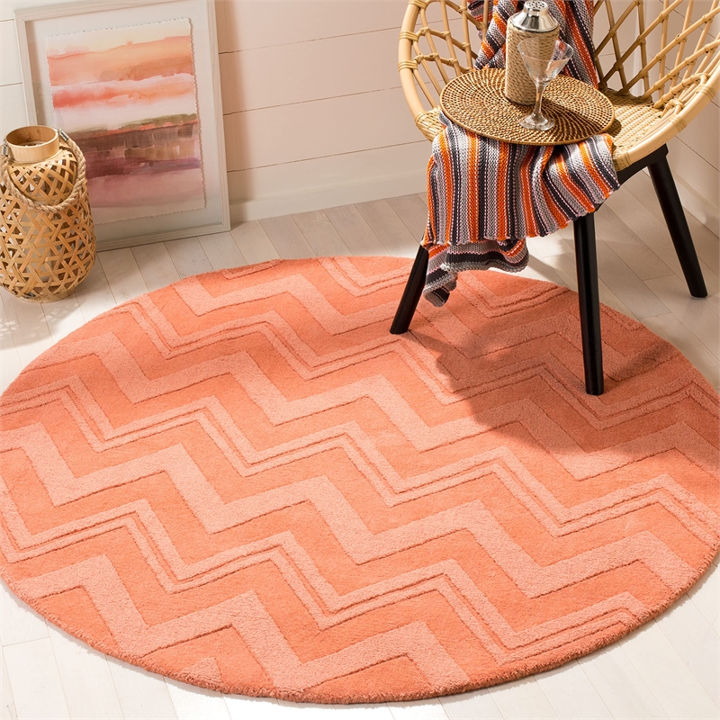 Safavieh Impressions Peach Contemporary Rug - Round 5'