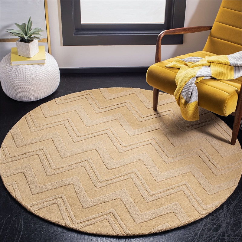 Safavieh Impressions Dark Gold Contemporary Rug - Round 5'
