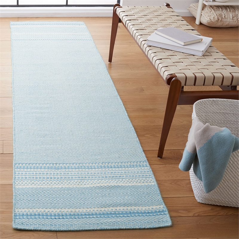 Safavieh Kilim Light Blue Contemporary Rug - Runner 2'3
