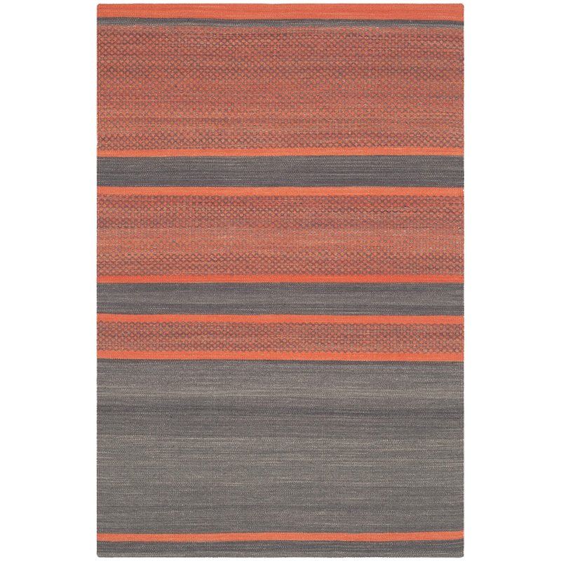 Safavieh Kilim Dark Grey Contemporary Rug - 4' x 6'