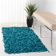 Safavieh Leather Shag Light Blue Shag Rug - Runner 2'3