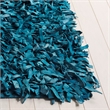 Safavieh Leather Shag Light Blue Shag Rug - Runner 2'3