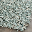 Safavieh Leather Shag Light Blue Shag Rug - Runner 2'3
