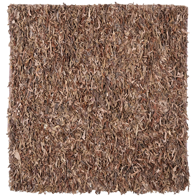 Safavieh Leather Shag Grey Shag Rug - Square 6'