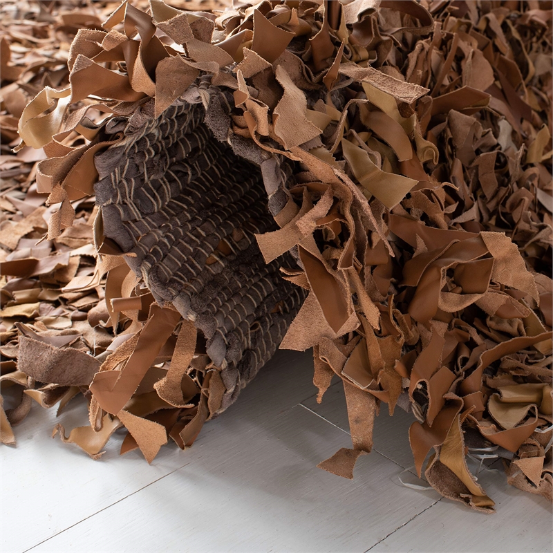 Safavieh Leather Shag Grey Shag Rug - Square 6'