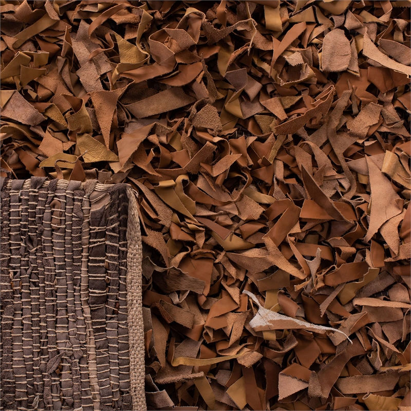 Safavieh Leather Shag Grey Shag Rug - Square 6'