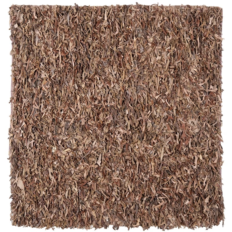 Safavieh Leather Shag Grey Shag Rug - Square 8'