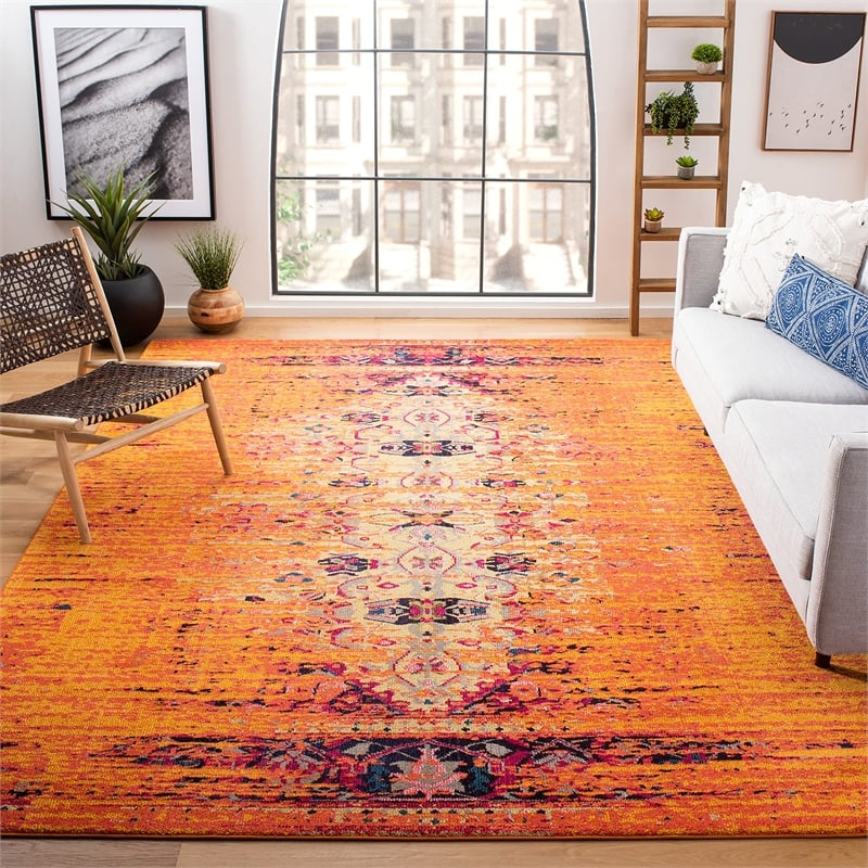 Safavieh Monaco Orange Contemporary Rug - 9' x 12'