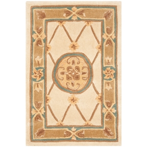 Safavieh Naples 2' X 3' Wool Hand Tufted Rug in Ivory / Caramel