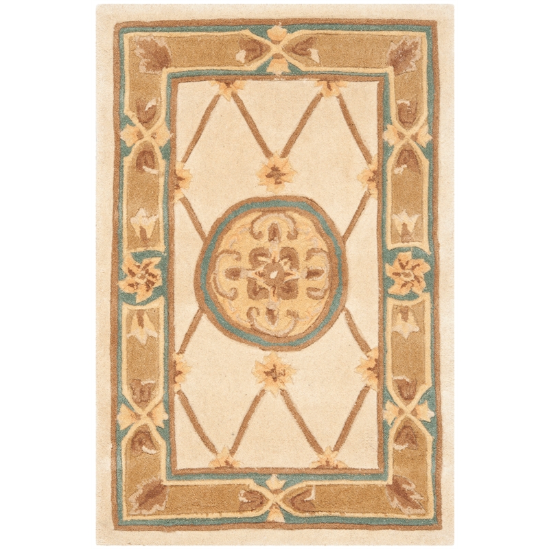 Safavieh Naples 2' X 3' Wool Hand Tufted Rug in Ivory / Caramel
