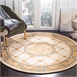 Safavieh Naples 6' X 6'  Round Wool Hand Tufted Rug in Ivory / Caramel