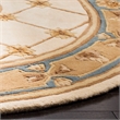 Safavieh Naples 6' X 6'  Round Wool Hand Tufted Rug in Ivory / Caramel