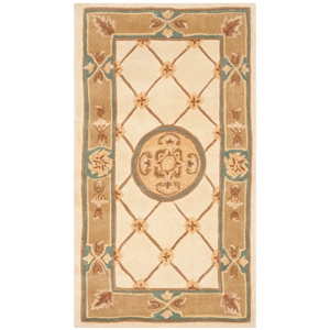Safavieh Naples 2'-6&quot X 4'-6&quot Wool Hand Tufted Rug in Ivory / Caramel